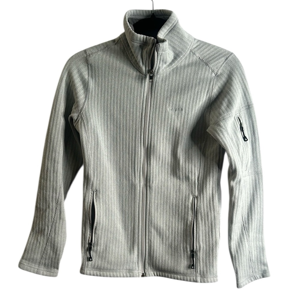 Athleta Gray zip up rib Jacket  size XS hiking camping active wear